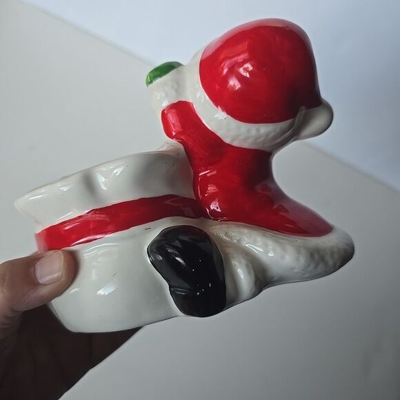 Vtg MCM Christmas Santa With Toy Bag~ Ceramic Planter~ Ron Gordon Designs~taiwan - Picture 6 of 7